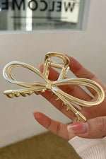 Load image into Gallery viewer, Gold Bow Hair Claw Clip
