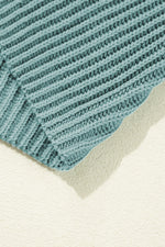 Load image into Gallery viewer, Dusty Teal Side Slit Short Sleeve Oversized Sweater
