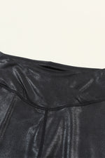 Load image into Gallery viewer, Black Criss Cross Waist Leather Leggings
