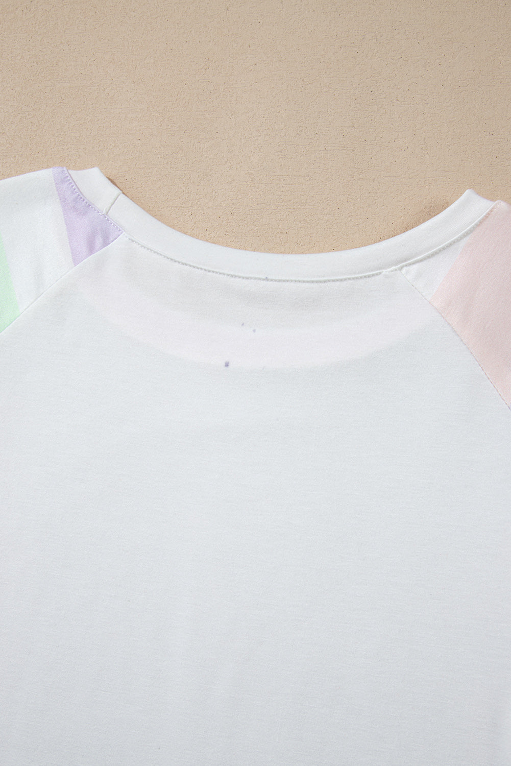 White Rainbow Striped Tee + Shorts Set
