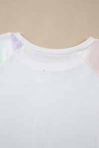 White Rainbow Striped Tee + Shorts Set