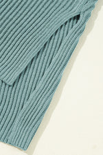 Load image into Gallery viewer, Dusty Teal Side Slit Short Sleeve Oversized Sweater
