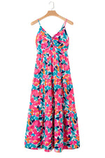 Load image into Gallery viewer, Rose Floral Twist Cami Maxi Dress
