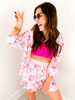 Load image into Gallery viewer, Flora 3D Floral Shorts Set - Girl Code Couture
