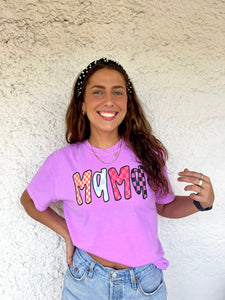 Colorful Checkered Mama Graphic Tee